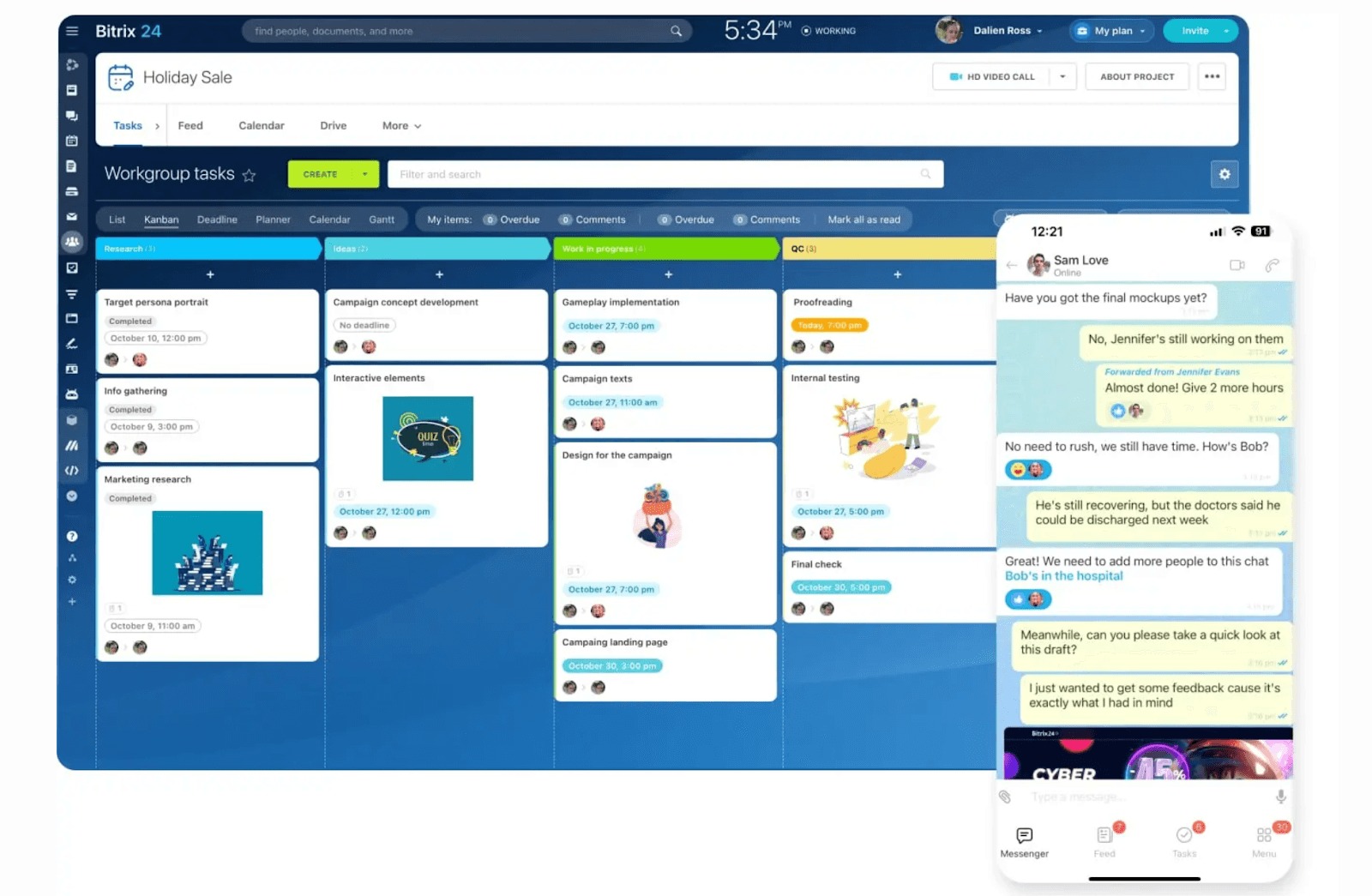 Bitrix24 cung cấp nền tảng kinh doanh mạnh mẽ vượt xa Zimbra cung cấp bằng cách kết hợp CRM, quản lý dự án, giao tiếp và cộng tác trong một không gian