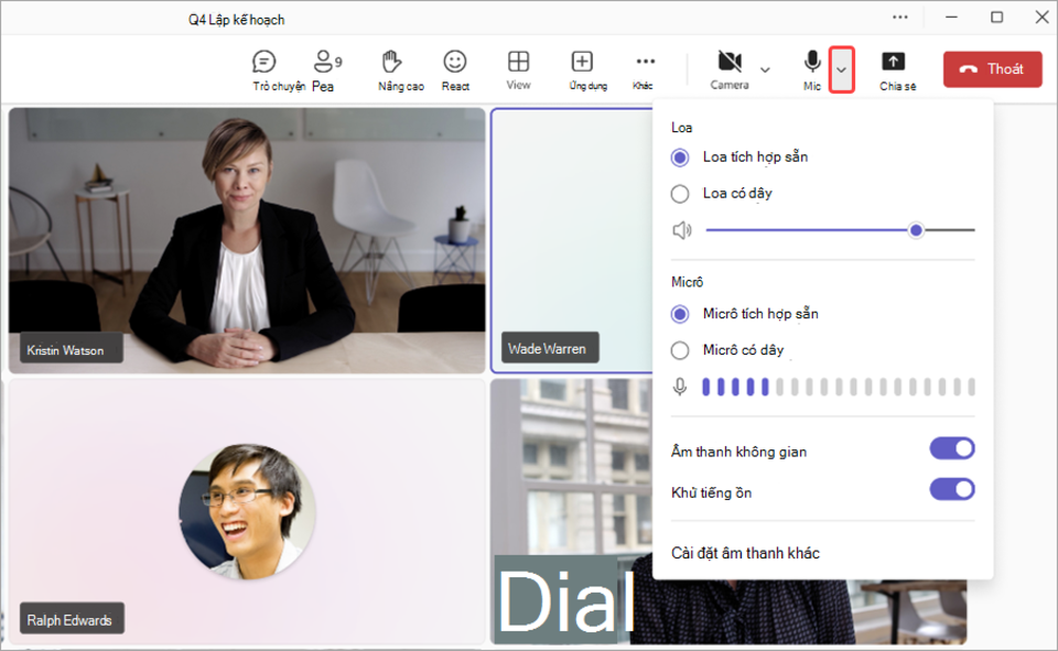 tính năng khử tiếng ồn
