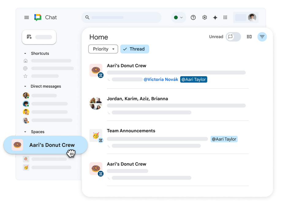 ứng dụng có sẵn trong Google Chat