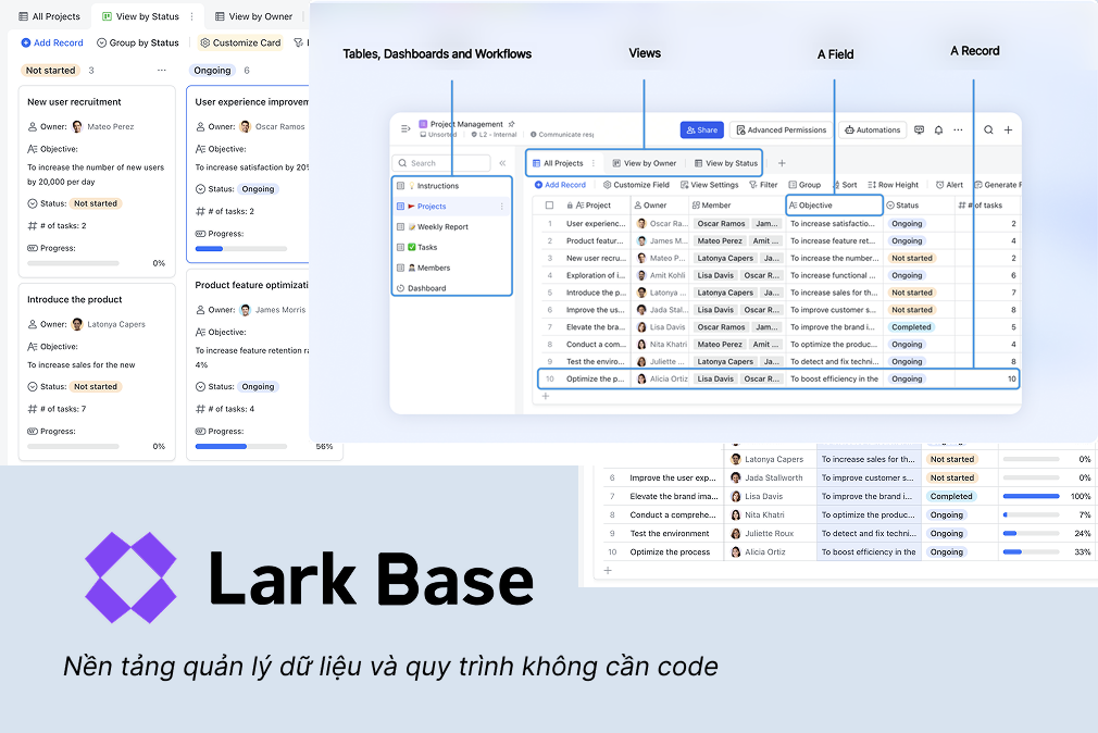 Lark Base là gì? Nền tảng quản lý dữ liệu và quy trình không cần code