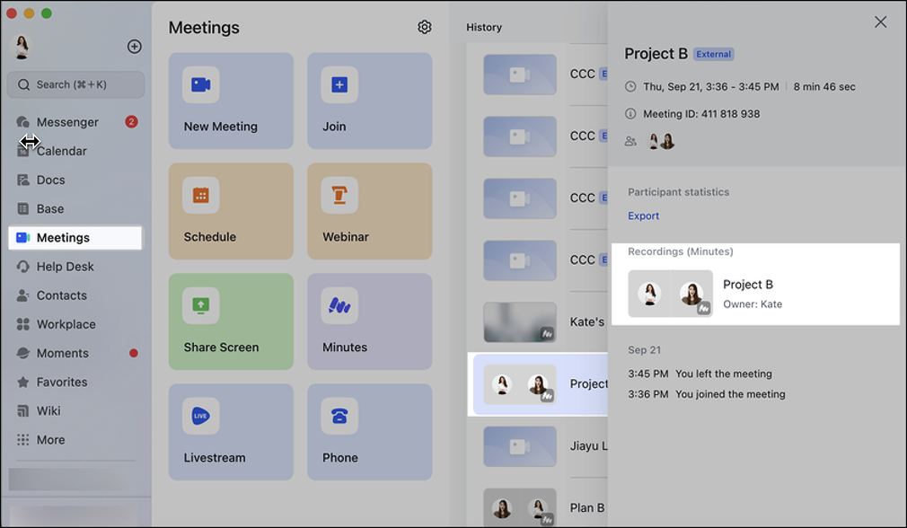 Lark Minutes trong Lark Meeting: Từ cuộc họp đến hành động