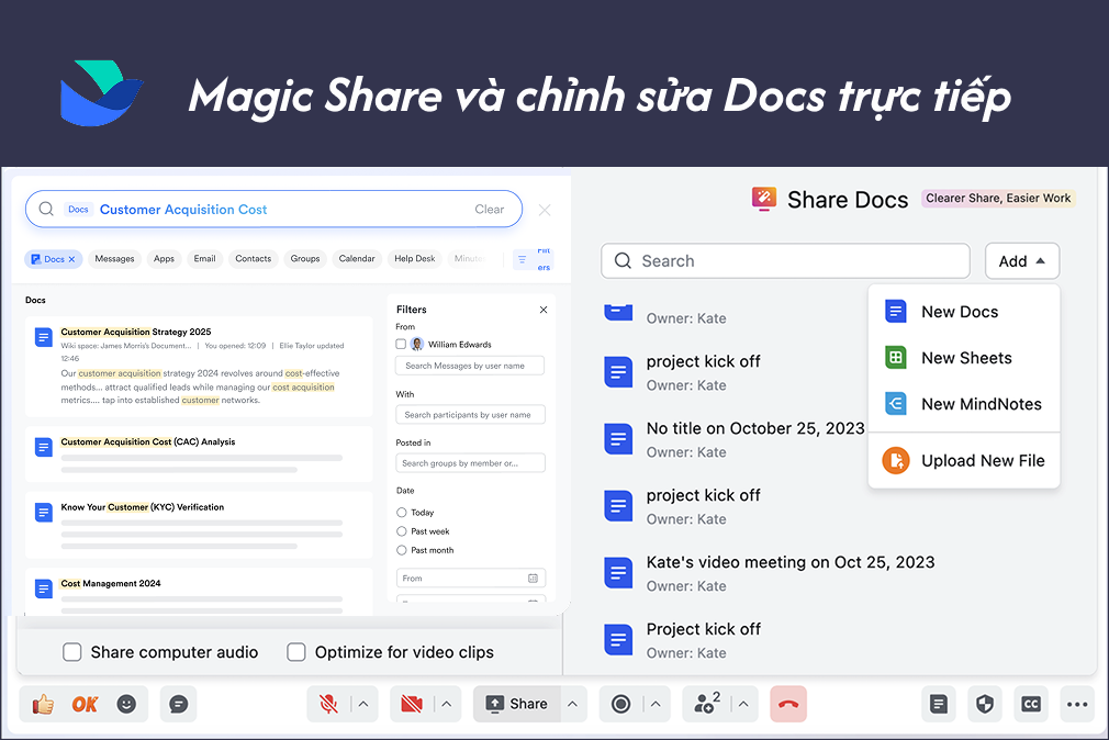 Magic Share và chỉnh sửa Docs trực tiếp trong Lark