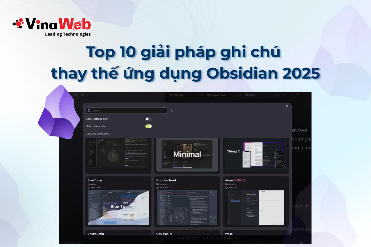 Top 10 giải pháp ghi chú thay thế ứng dụng Obsidian 2026